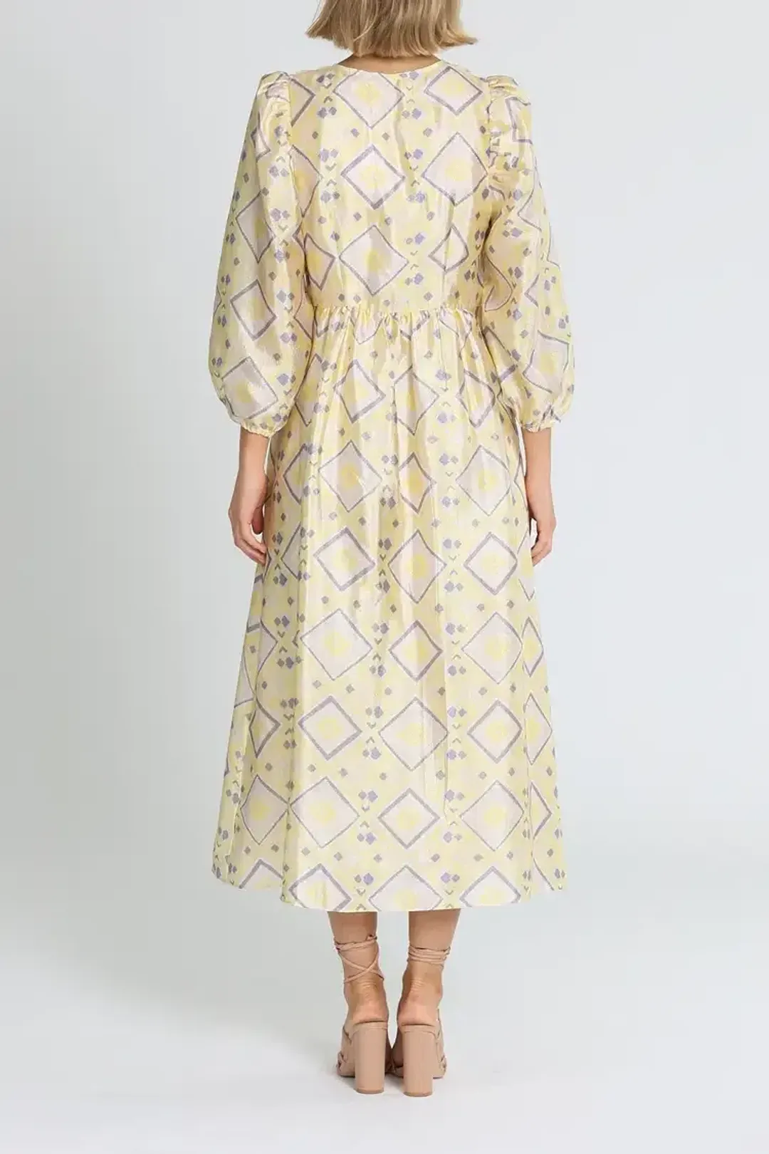 Baum Und Pferdgarten Asana Midi Dress in Yellow Size 10 for rent on The Volte - main image