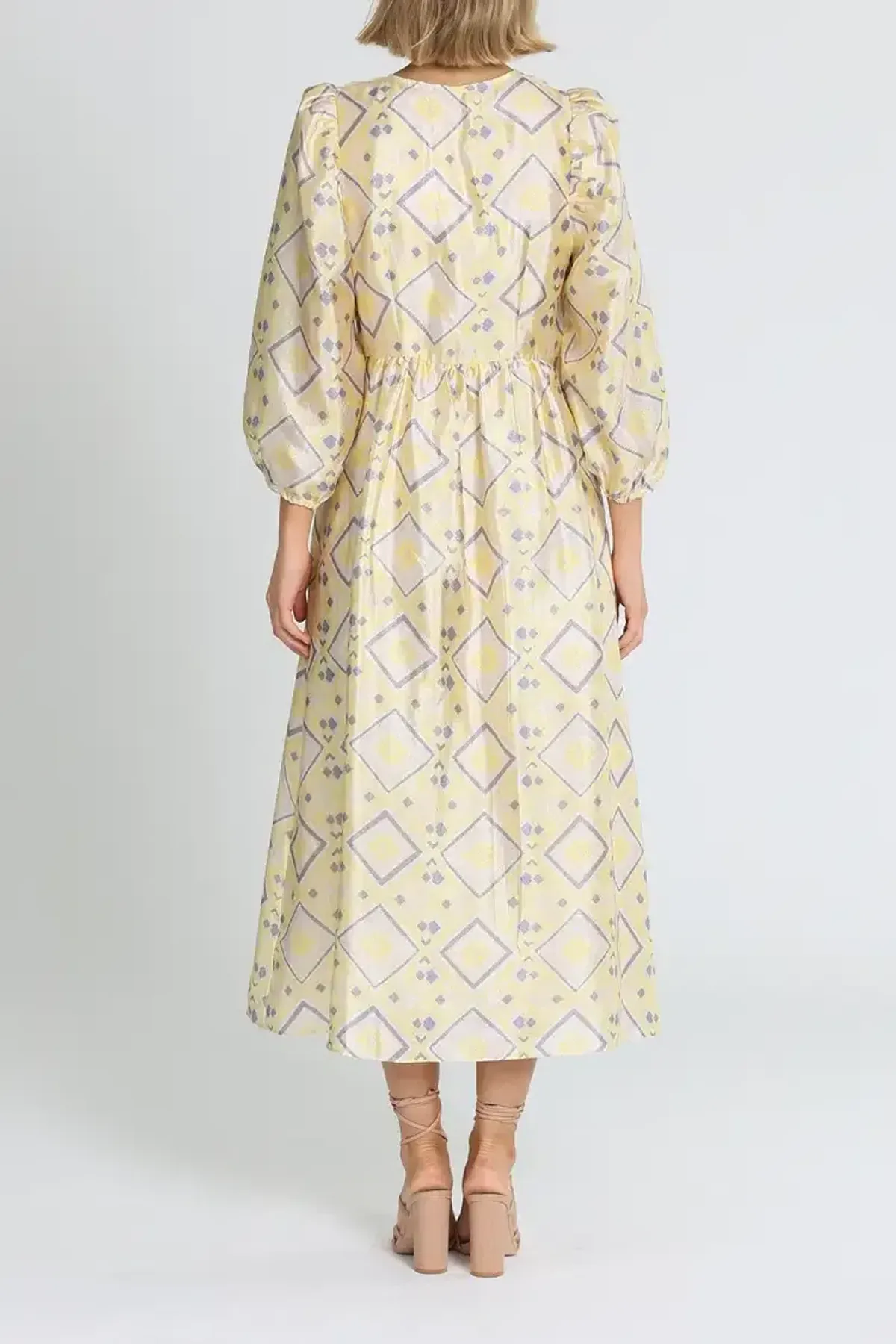 Baum Und Pferdgarten Asana Midi Dress in Yellow Size 10 - Image 3