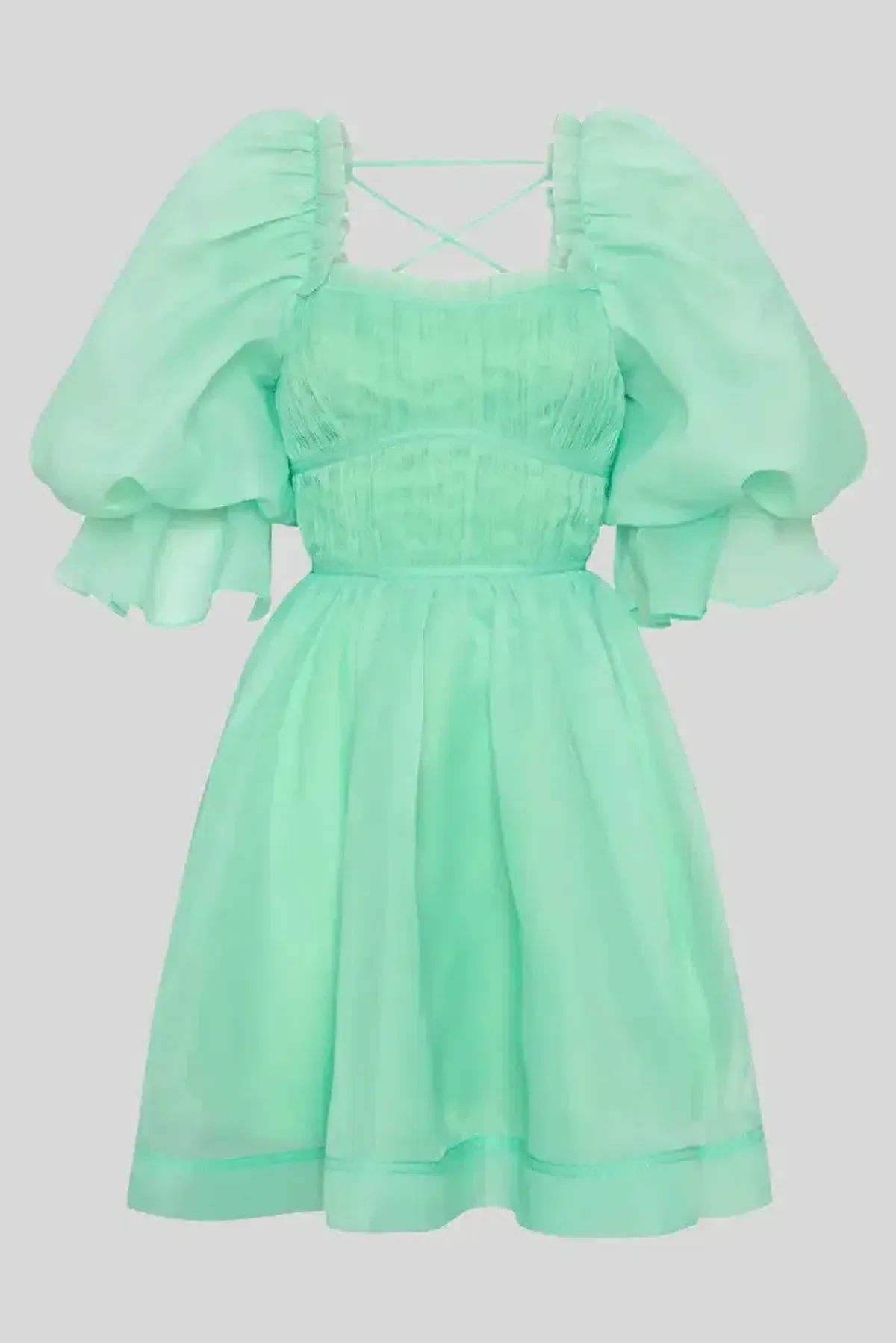 Aje Astrid Tie Back Mini Dress in Green Size 10 - Image 2
