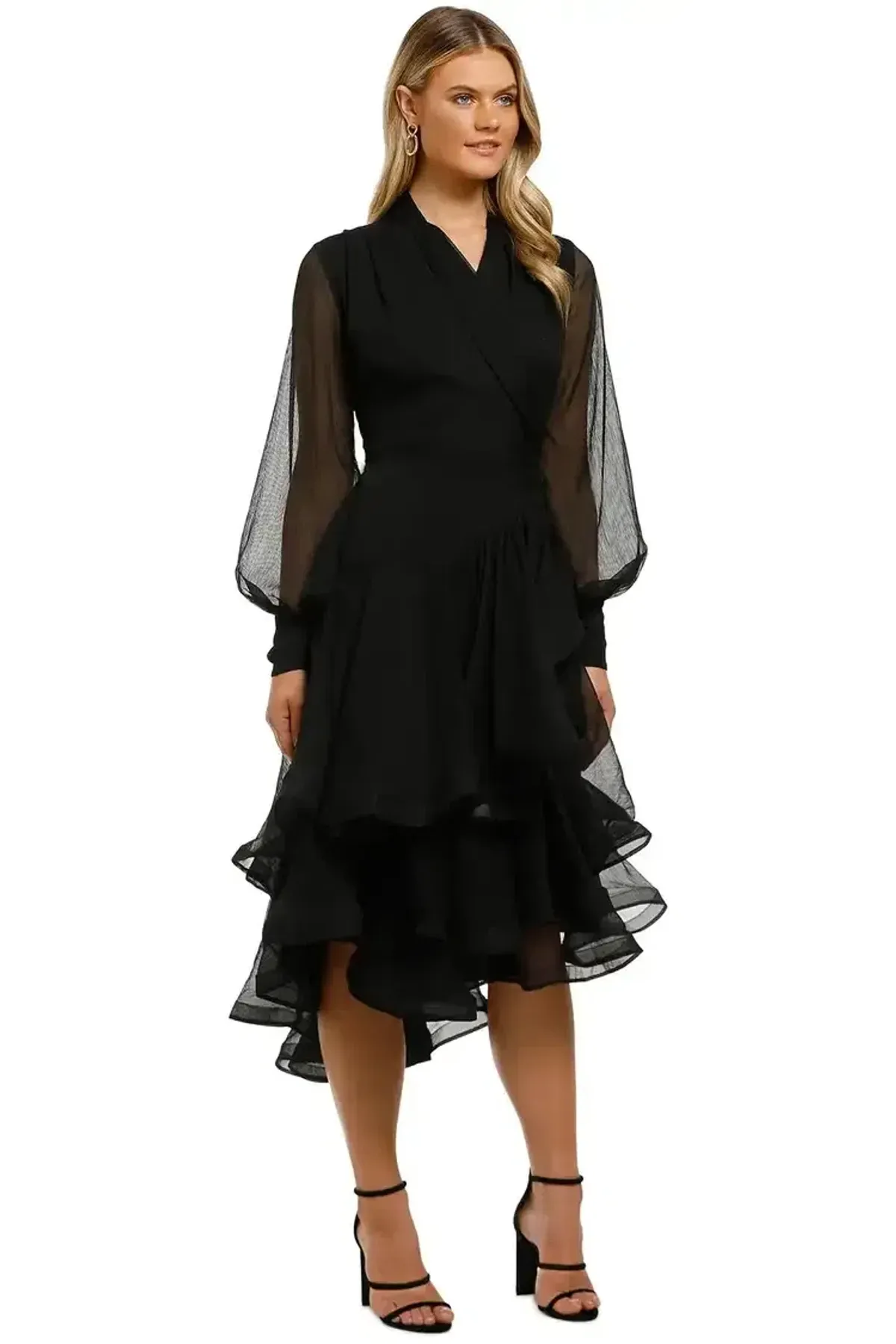 Elliatt Cuba Midi Dress in Black Size 10 - Image 2