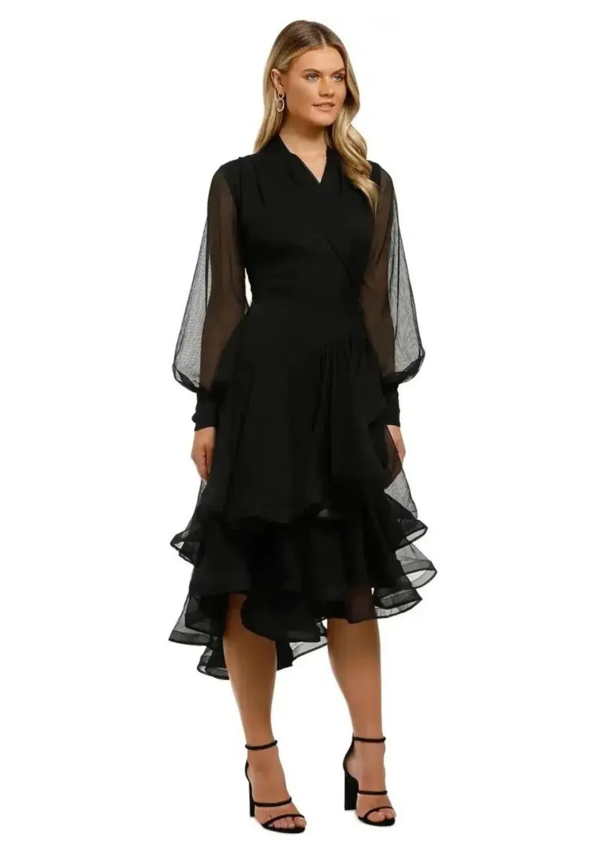 Elliatt Cuba Midi Dress in Black Size 8 - Image 1