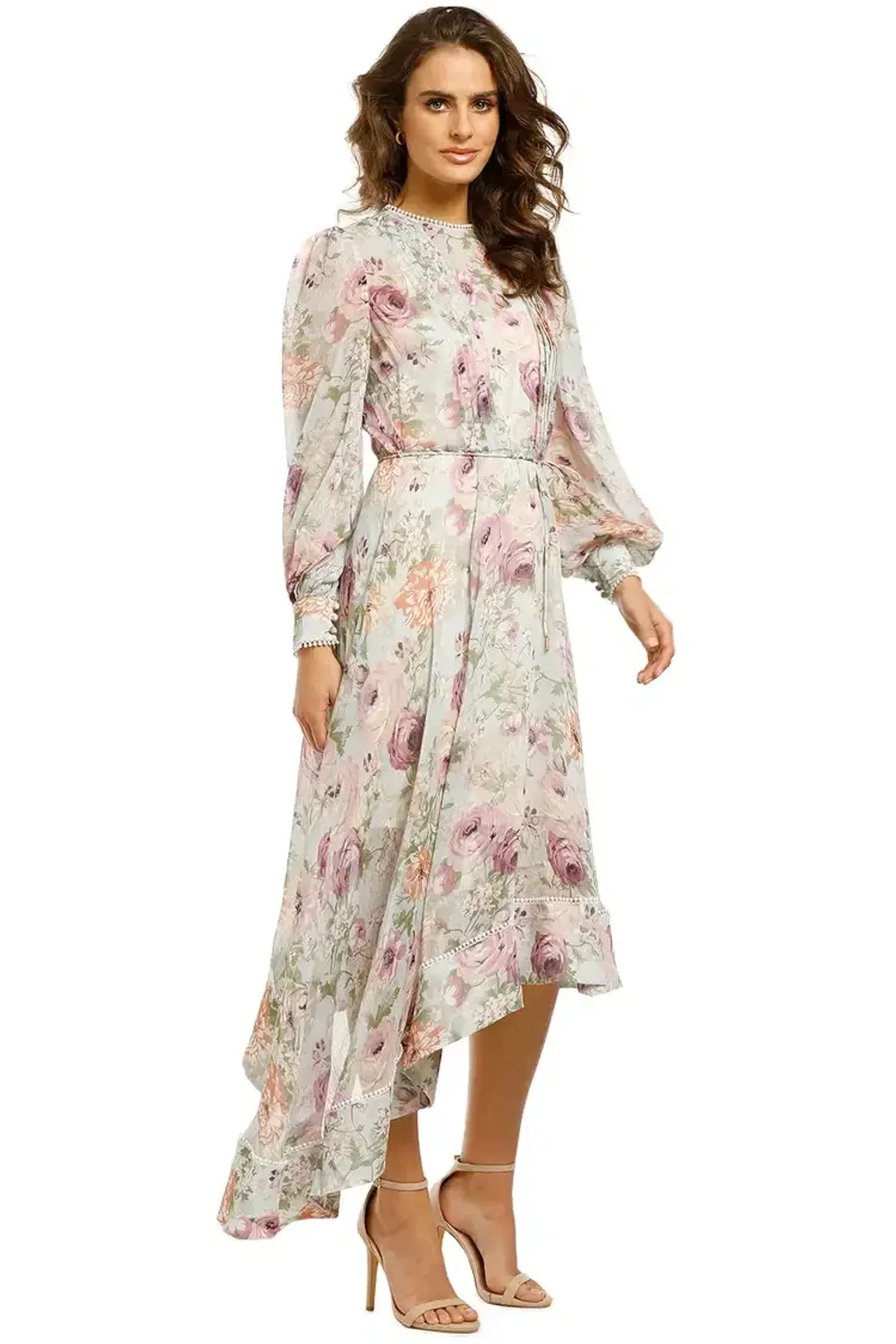 Elliatt Karishma Midi Dress in Multi Floral Size 10 for rent on The Volte - main image