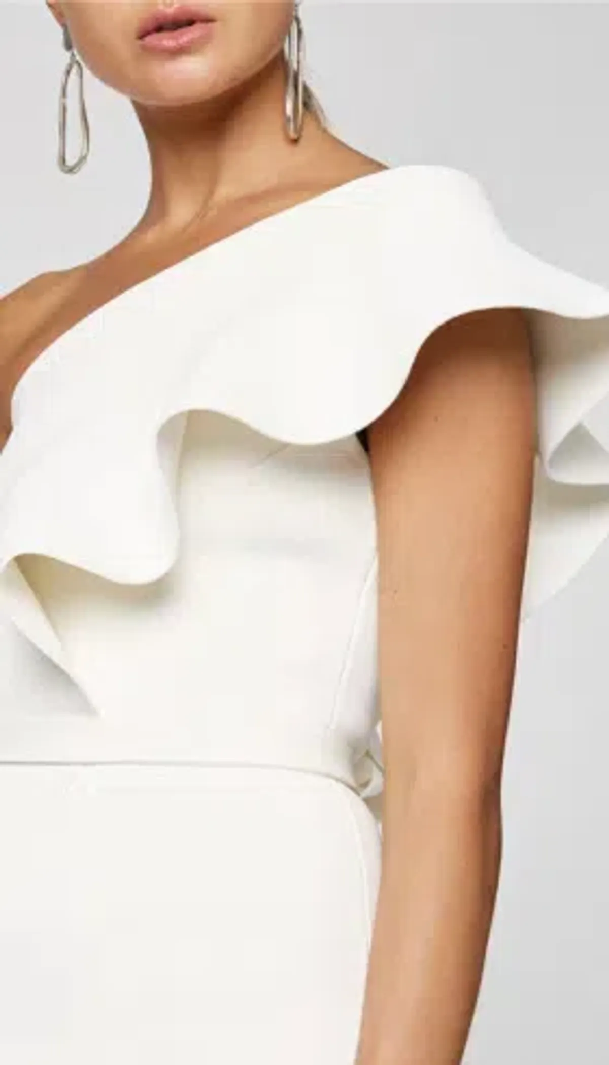 Scanlan Theodore Crepe Knit Ruffle Dress White Size AU 10 - Image 2