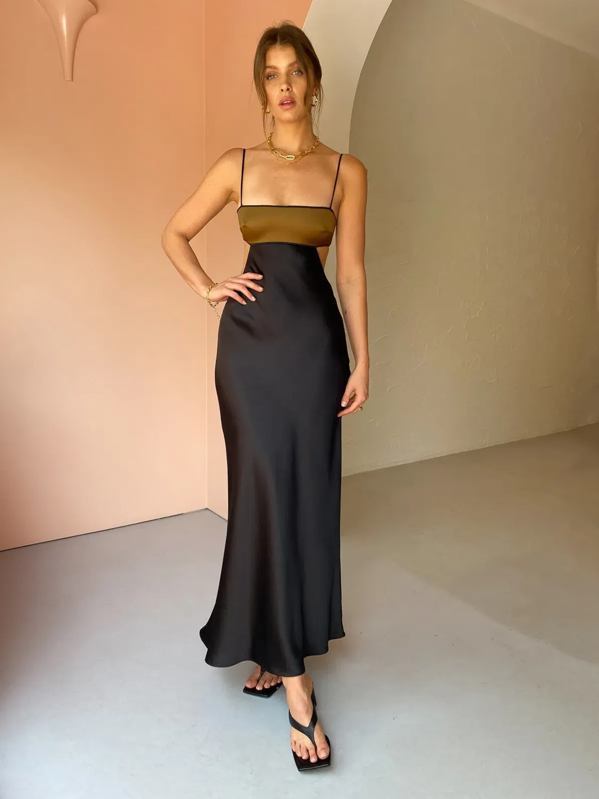 Bec & Bridge Agatha Dress Black/Brown Size 8 - Image 1