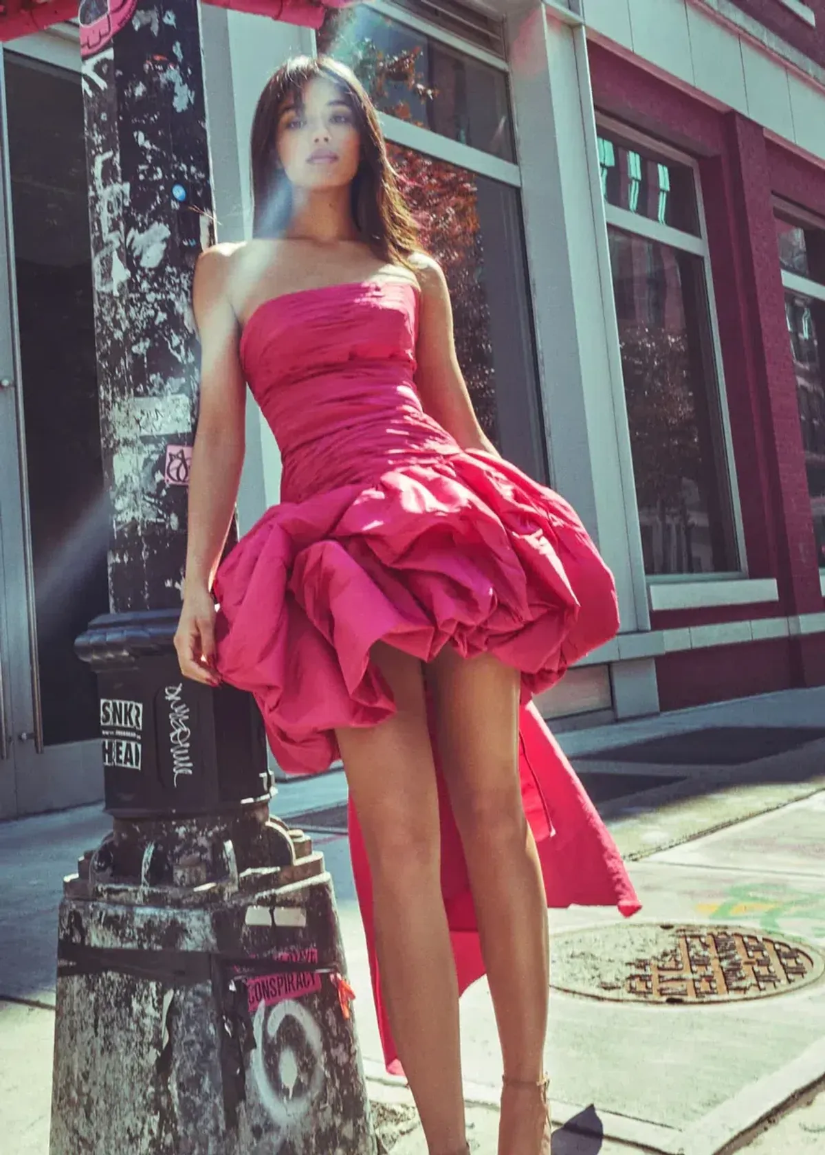 Aje Piacere Bubble Hem Mini Dress Fuschia Size 8 - Image 4