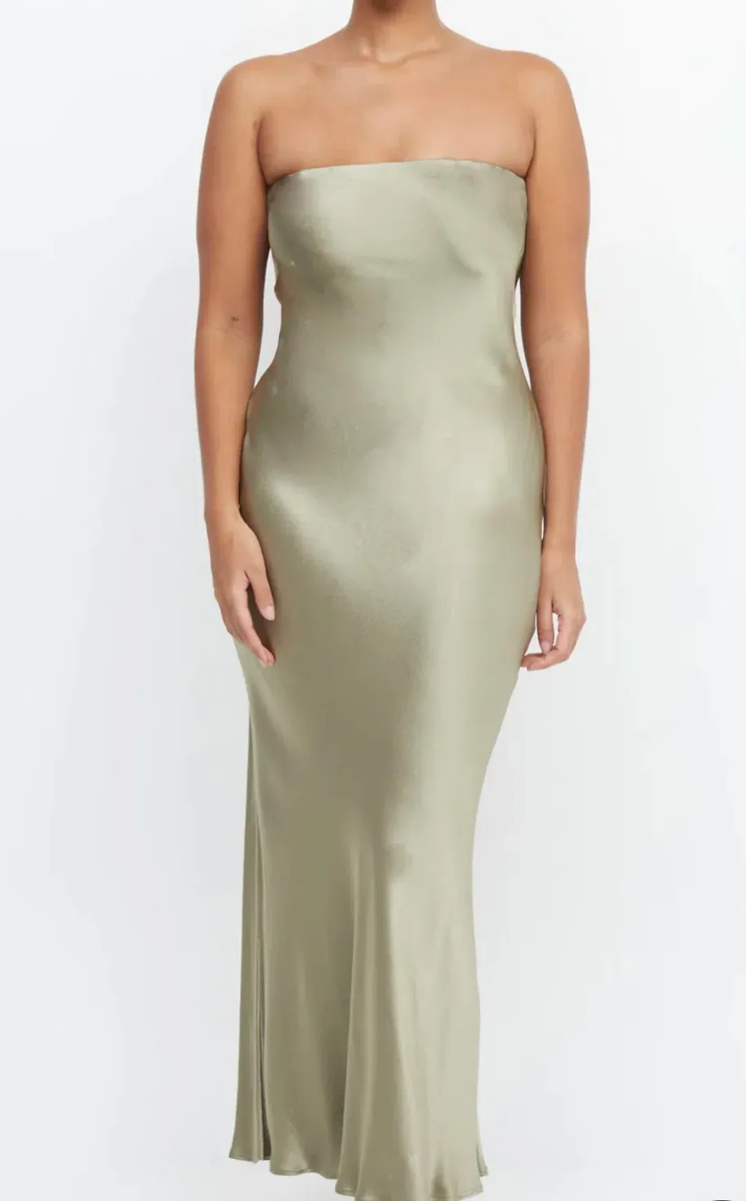 Bec & Bridge Moon Dance Strapless Maxi Sage Size 8 for rent on The Volte - main image
