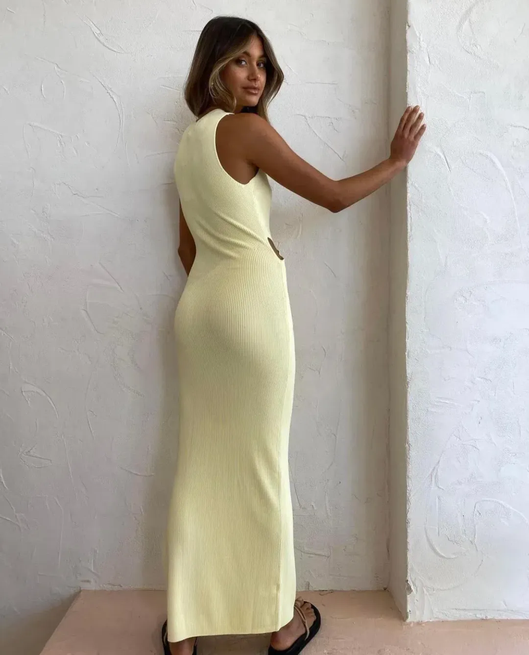 Sir the Label Kelvin Drape Dress in Lemon Yellow Size 0/AU 6 for rent on The Volte - main image