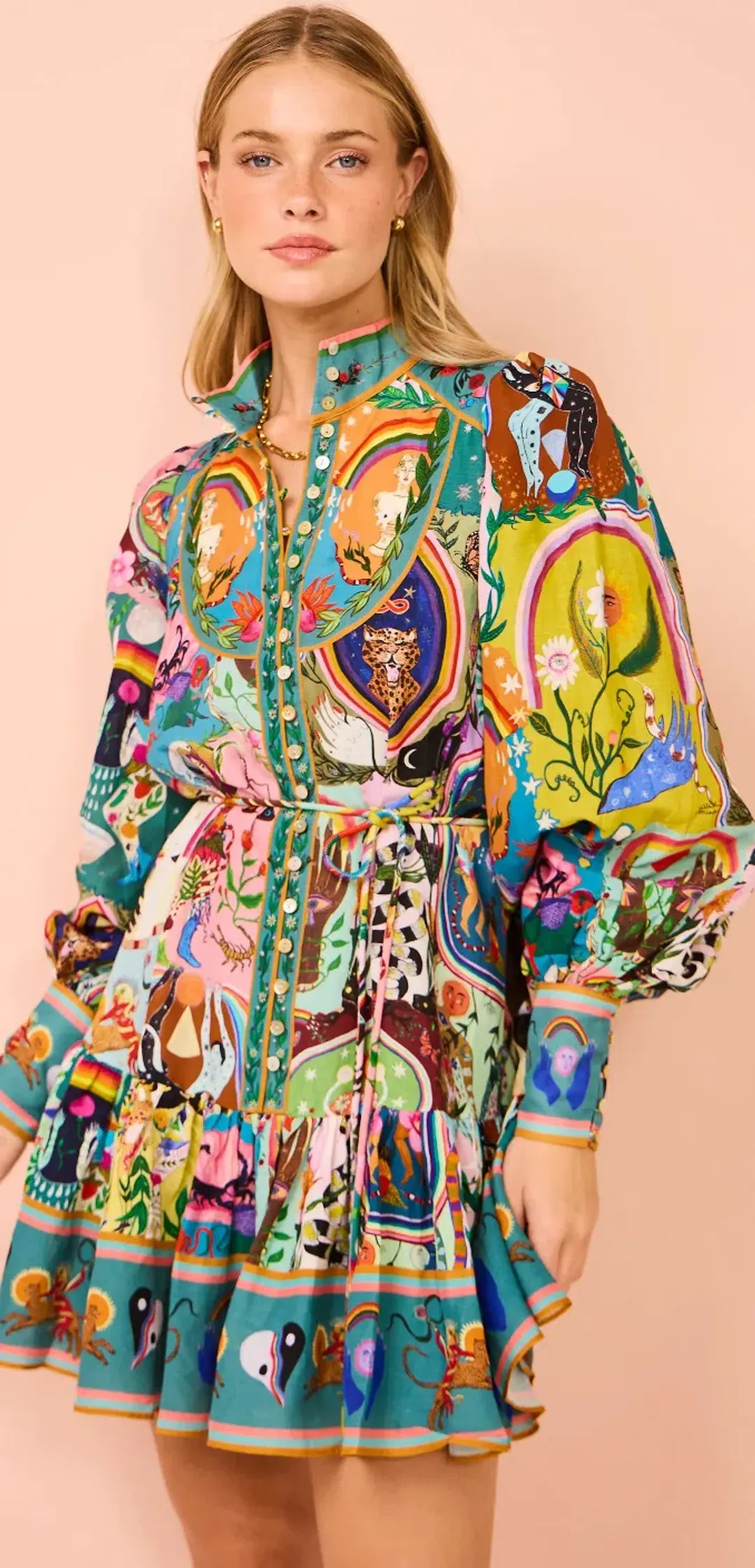 Alemais Evergreen Mini Dress In Multi Size 8  for rent on The Volte - main image