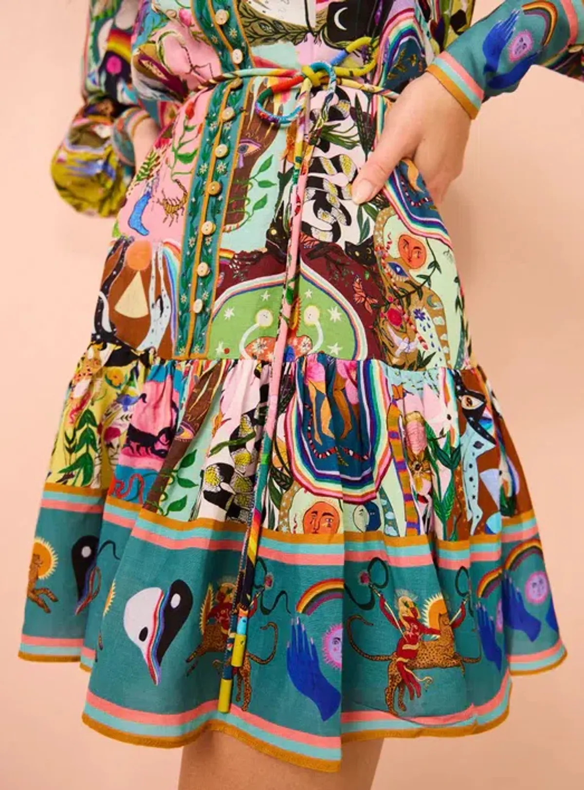 Alemais Evergreen Mini Dress In Multi Size 10 - Image 3