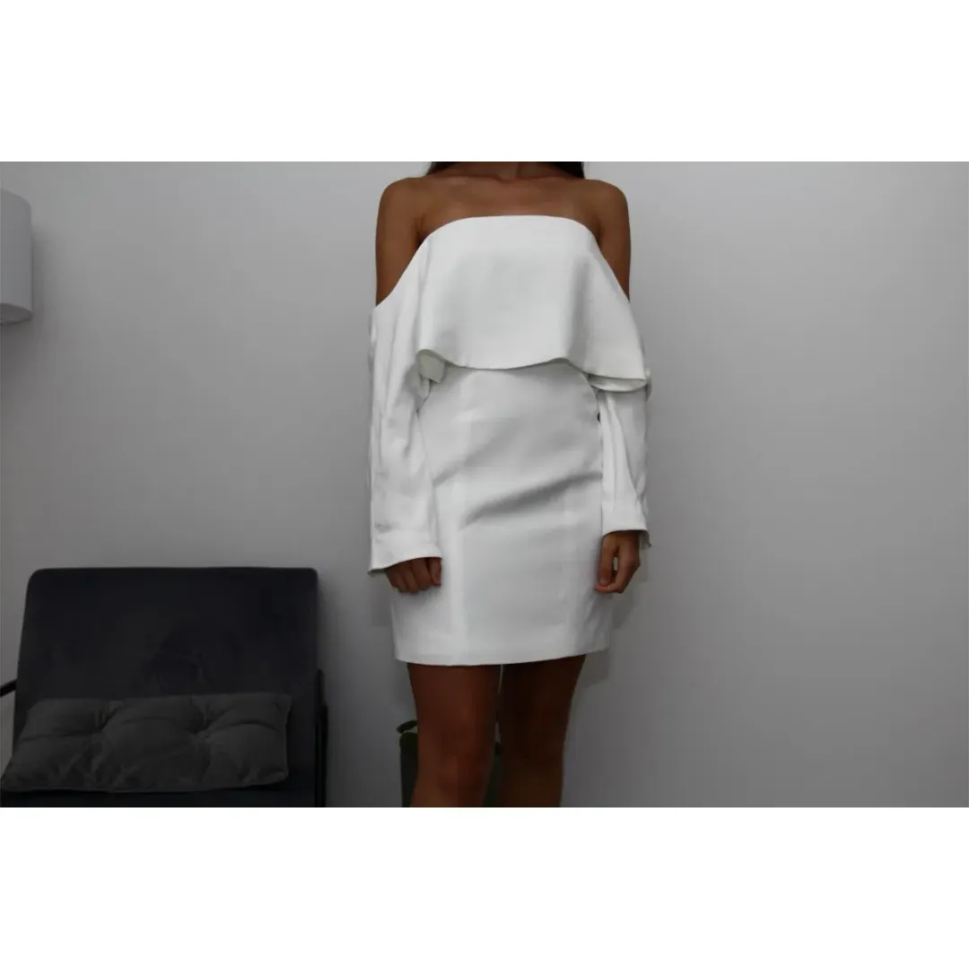 Keepsake the Label Stolen Dance Long Sleeve Mini Dress White Size 6 for rent on The Volte - main image