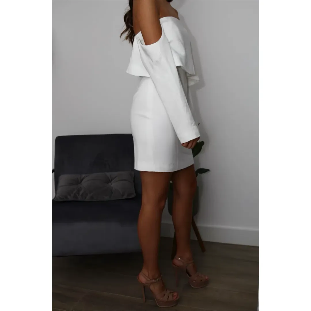 Keepsake the Label Stolen Dance Long Sleeve Mini Dress White Size 6 for rent on The Volte - main image