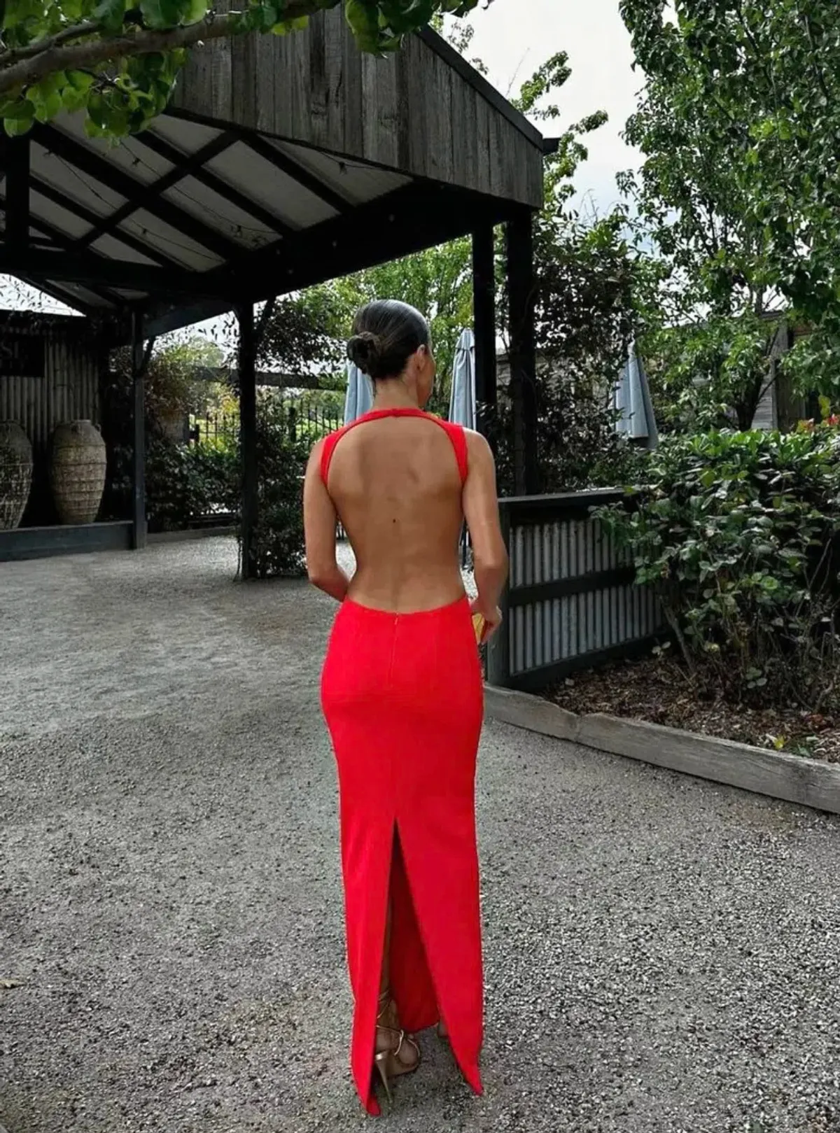 Effie Kats Valencia Dress Cherry Red Size 6 - Image 3