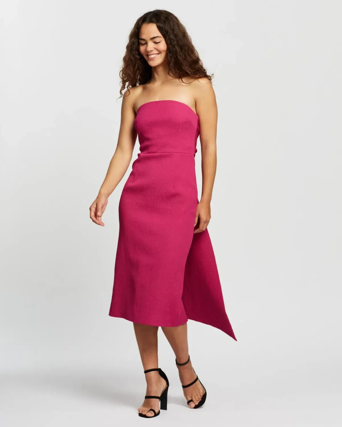 Rebecca Vallance Andie Tie Midi Dress Pink Size 8 - Image 1