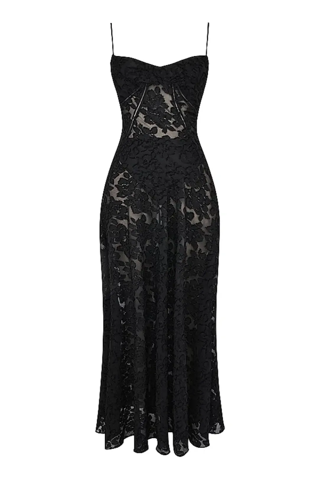 House Of CB Seren Floral Lace Back Maxi Dress Black Size 10/ Au 10 for rent on The Volte - main image