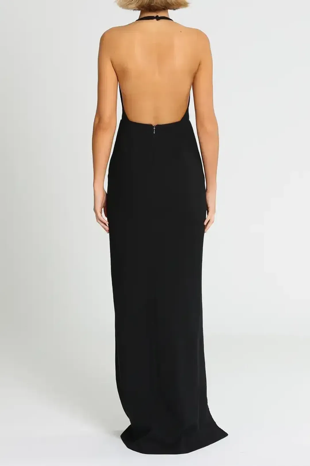 Elizabeth and James Ventus Halter Neck Twill Gown in Black Size 12 for rent on The Volte - main image