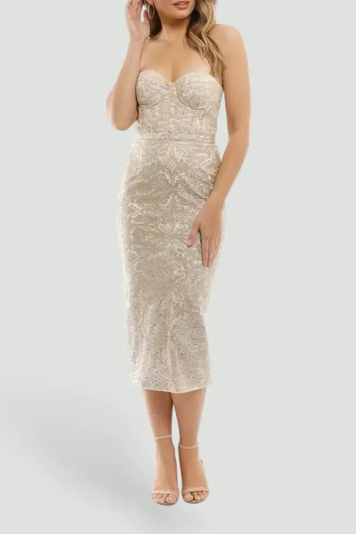 Elle Zeitoune Jayce Dress in Gold Size 8 - Image 2