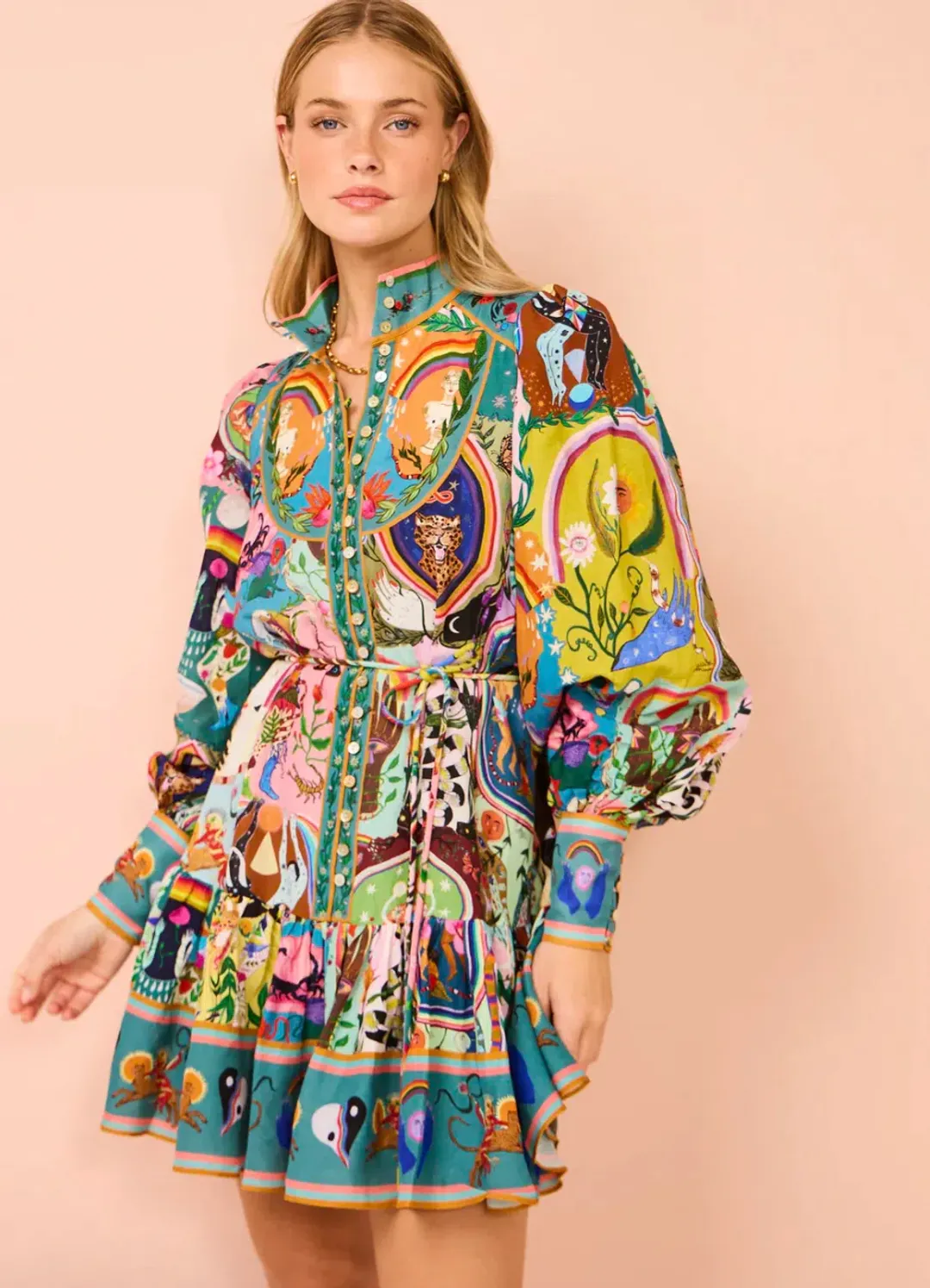 Alemais Evergreen Mini Dress Multi Size 12 for rent on The Volte - main image