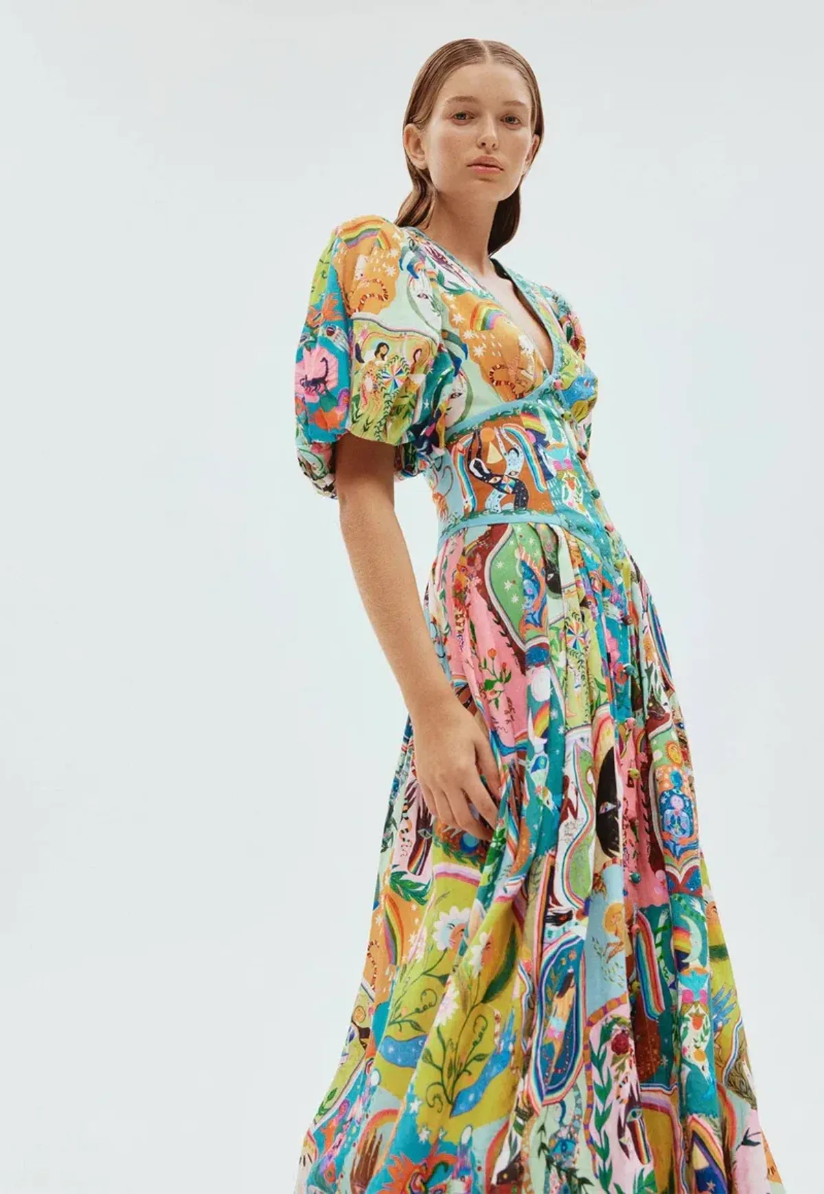 Alemais Evergreen Midi Dress Multi Size 8  - Image 2