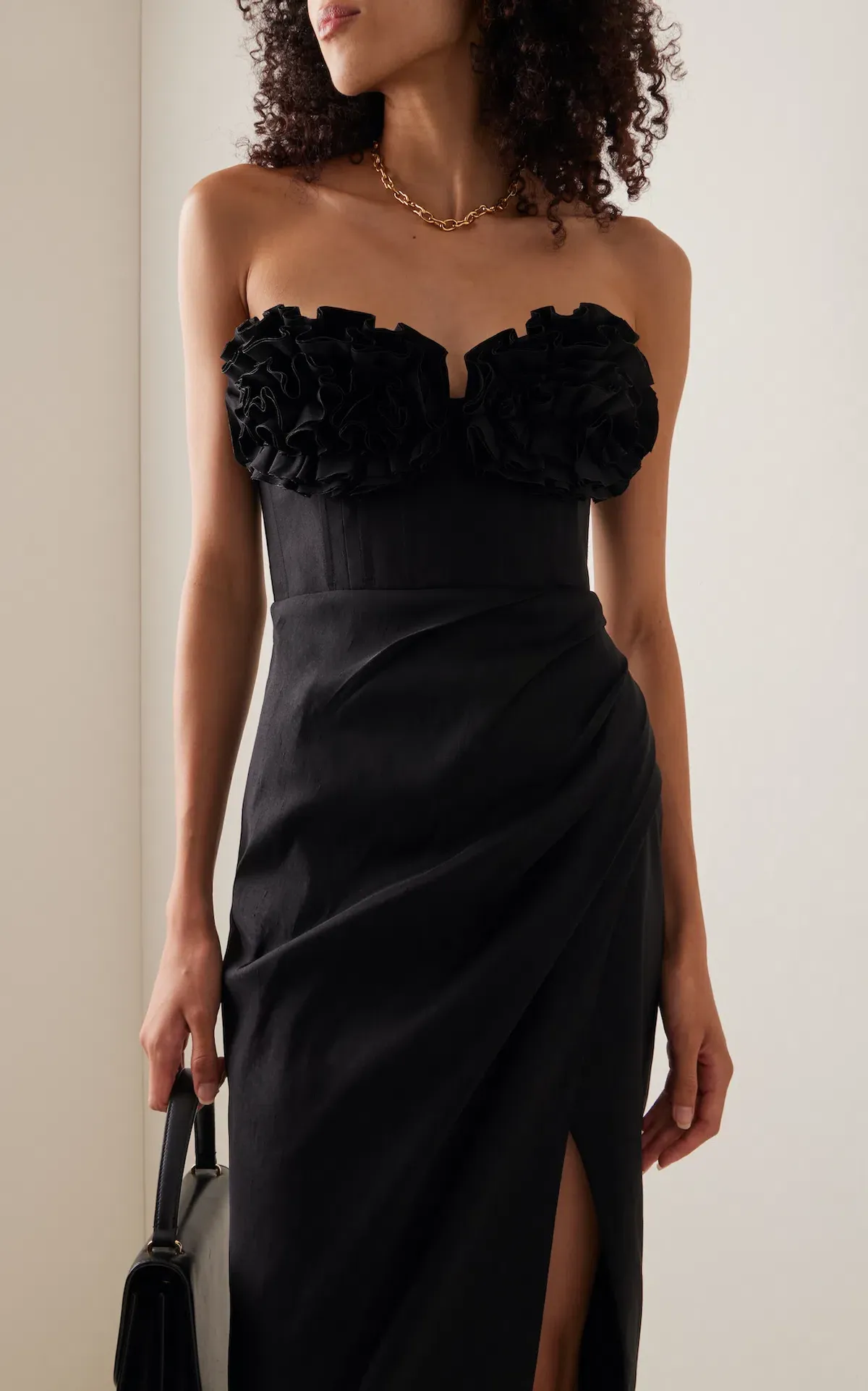 Rachel Gilbert Romy Midi Dress Black Size 6 - Image 2