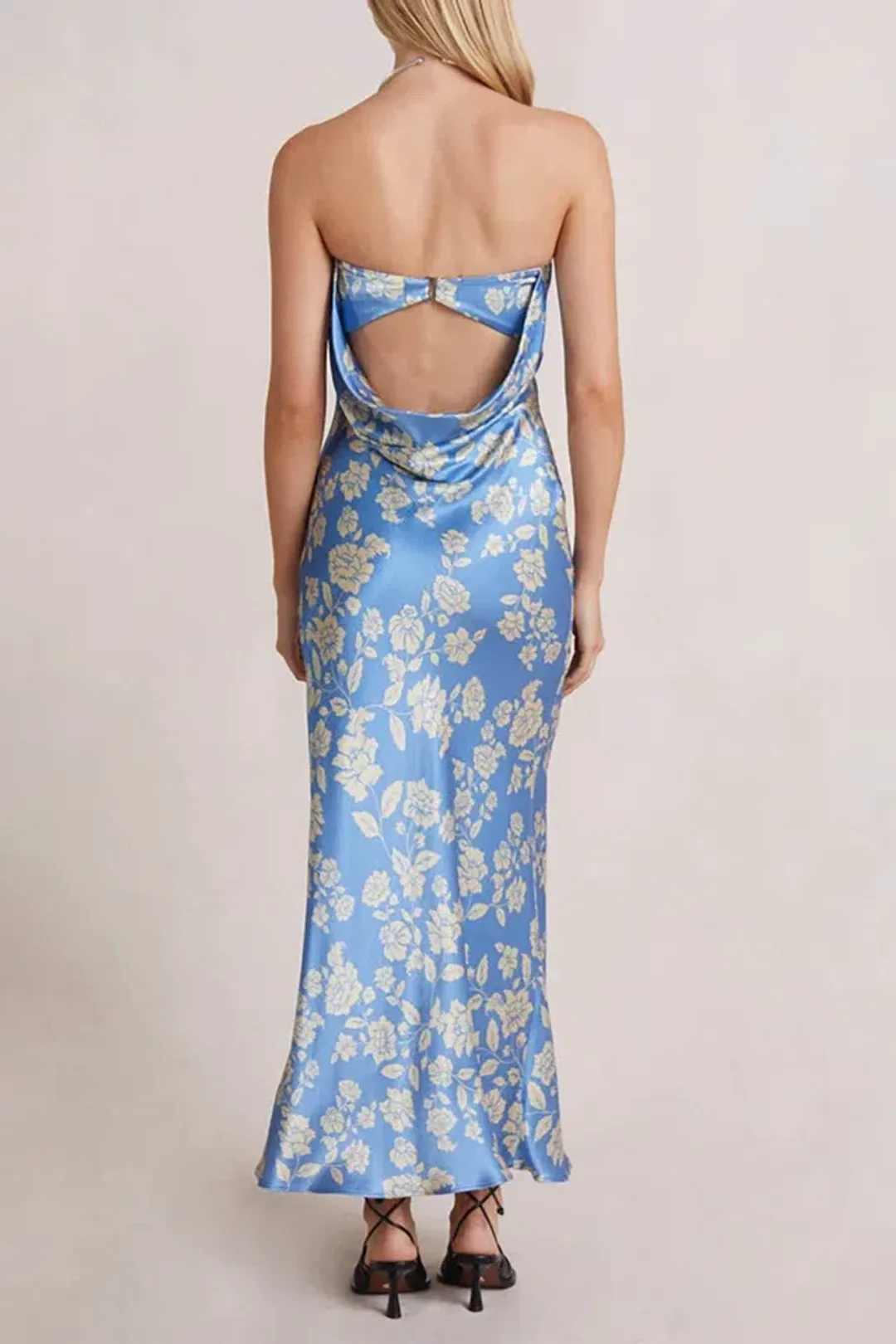 Bec & Bridge Blossom Strapless Maxi Dress in Blue Floral Size 6 for rent on The Volte - main image