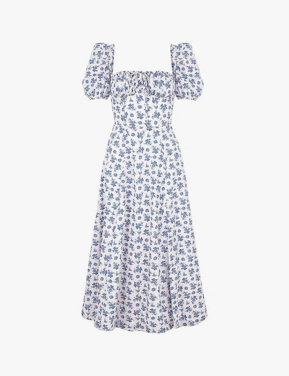 House of CB Tallulah Midi Dress Blue White Floral Size XS / AU 6 - Image 5