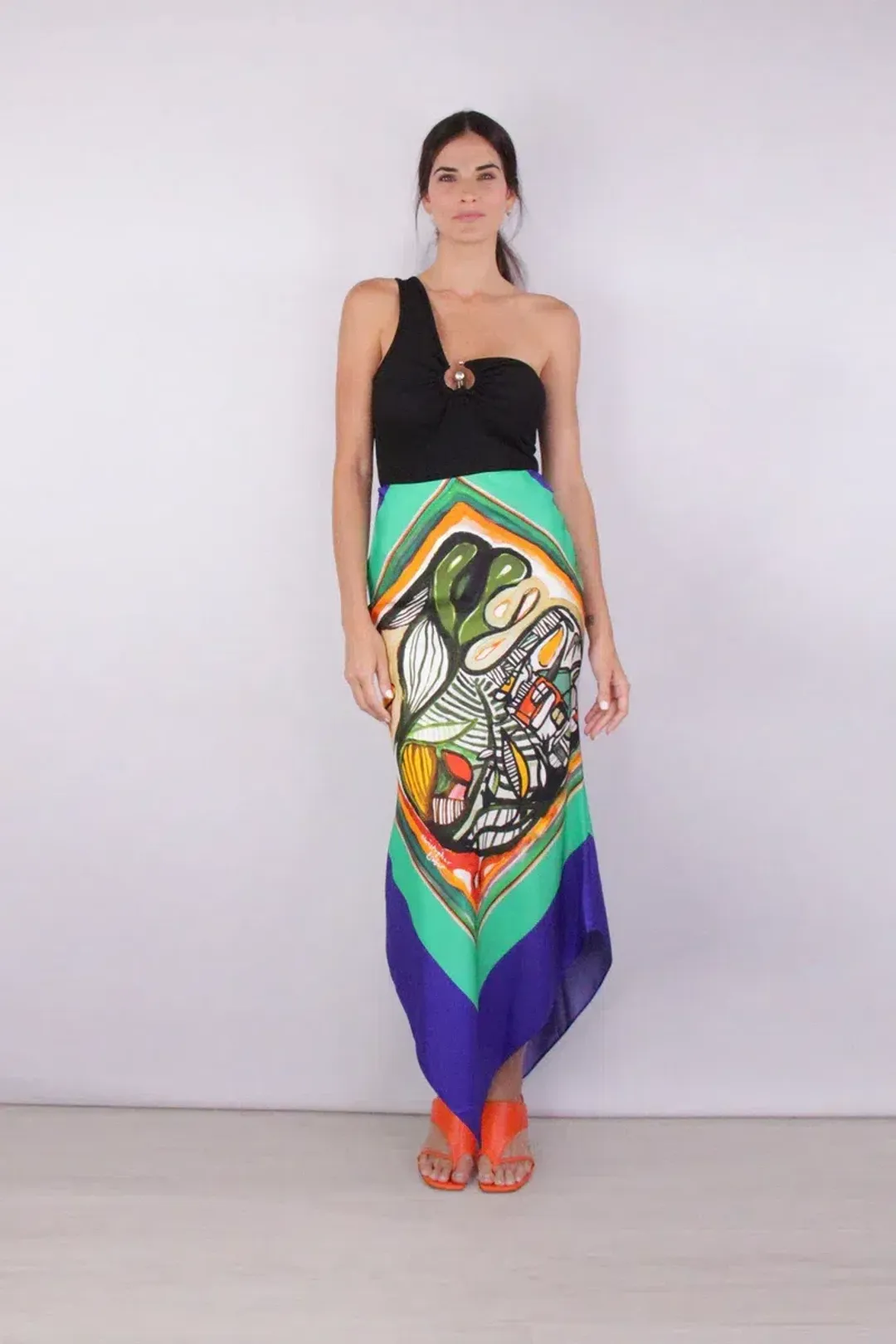 Christopher Esber Bandana Silk Maxi Skirt Print Size 8 for rent on The Volte - main image