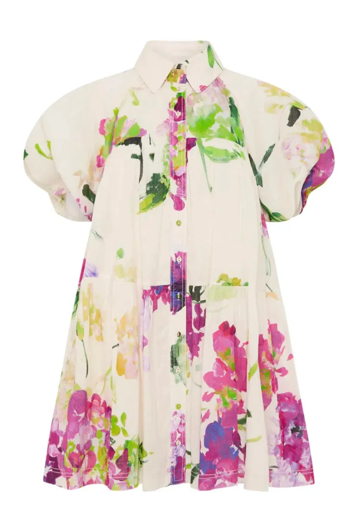 Aje Pablo Smock Mini Dress Wild Hydrangea Size 8  - Image 3