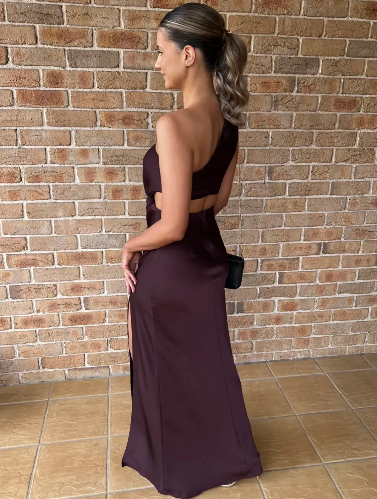 Misha Kristin Satin Gown Port Size 8 - Image 2