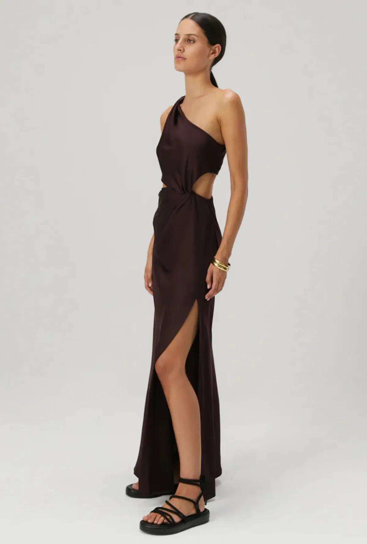 Misha Kristin Satin Gown Port Size 8 - Image 4