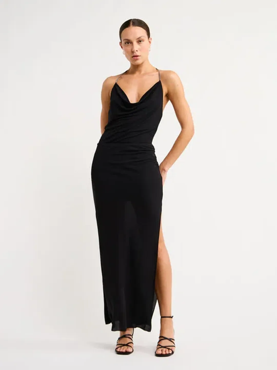 Bec & Bridge Lexie Cowl Maxi Dress Black Size 8 for rent on The Volte - main image