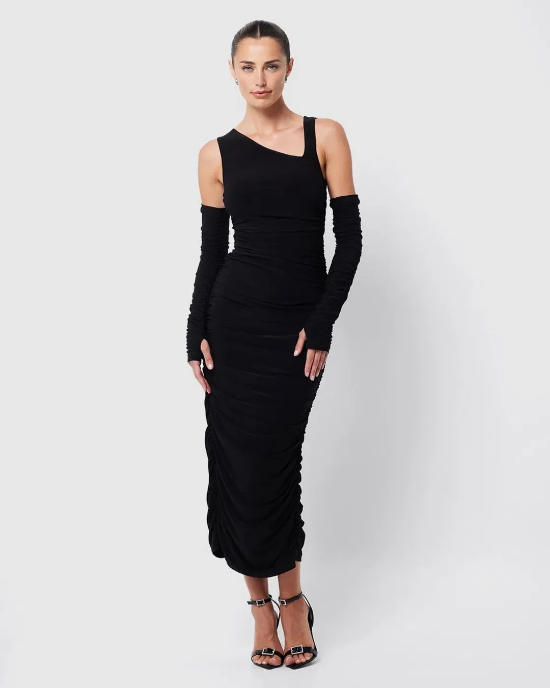 Mossman Defy Midi Dress Black Size 10 for rent on The Volte - main image