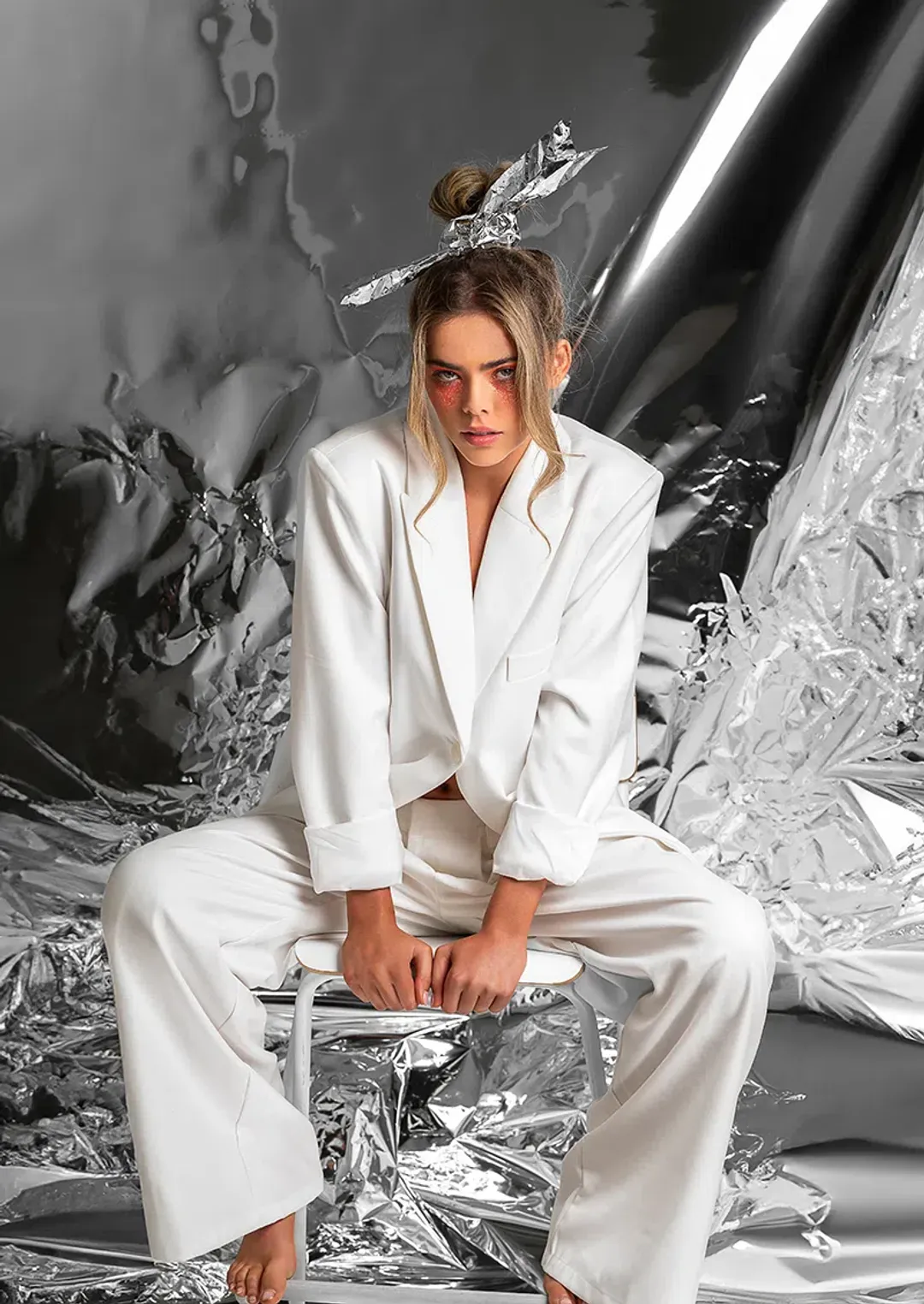 Dissh Harley Boyfriend Two-Piece Suit White Size 8 for rent on The Volte - main image