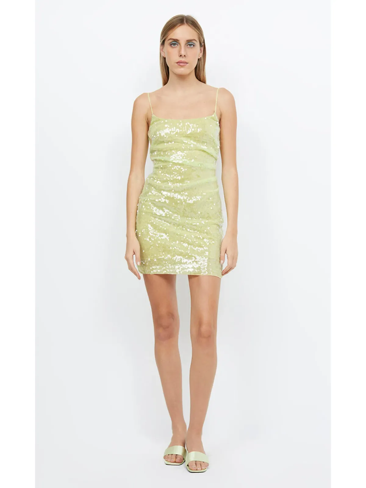 Bec & Bridge Venus Sequin Mini Dress Citrus Size AU 6 - Image 1