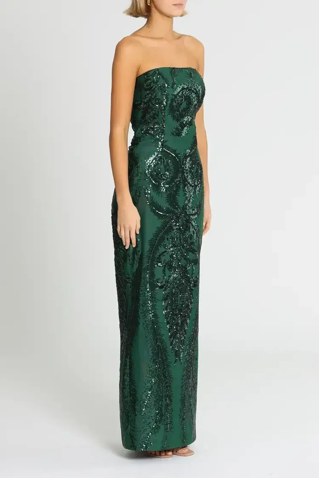 Elle Zeitoune Austin Gown Forest Green Size 12 for rent on The Volte - main image