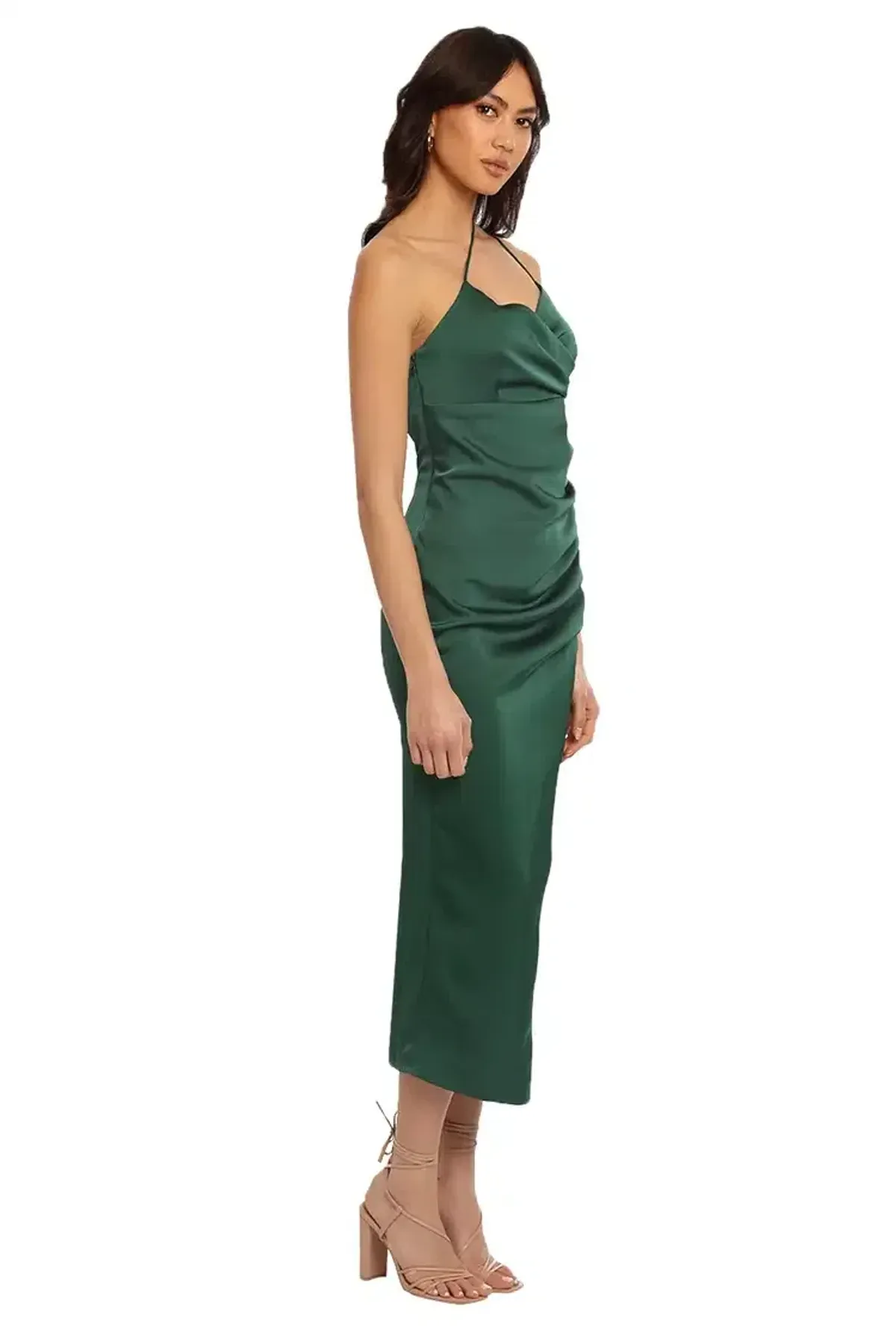Elle Zeitoune One Shoulder Midi Dress in Green Size 10 - Image 2
