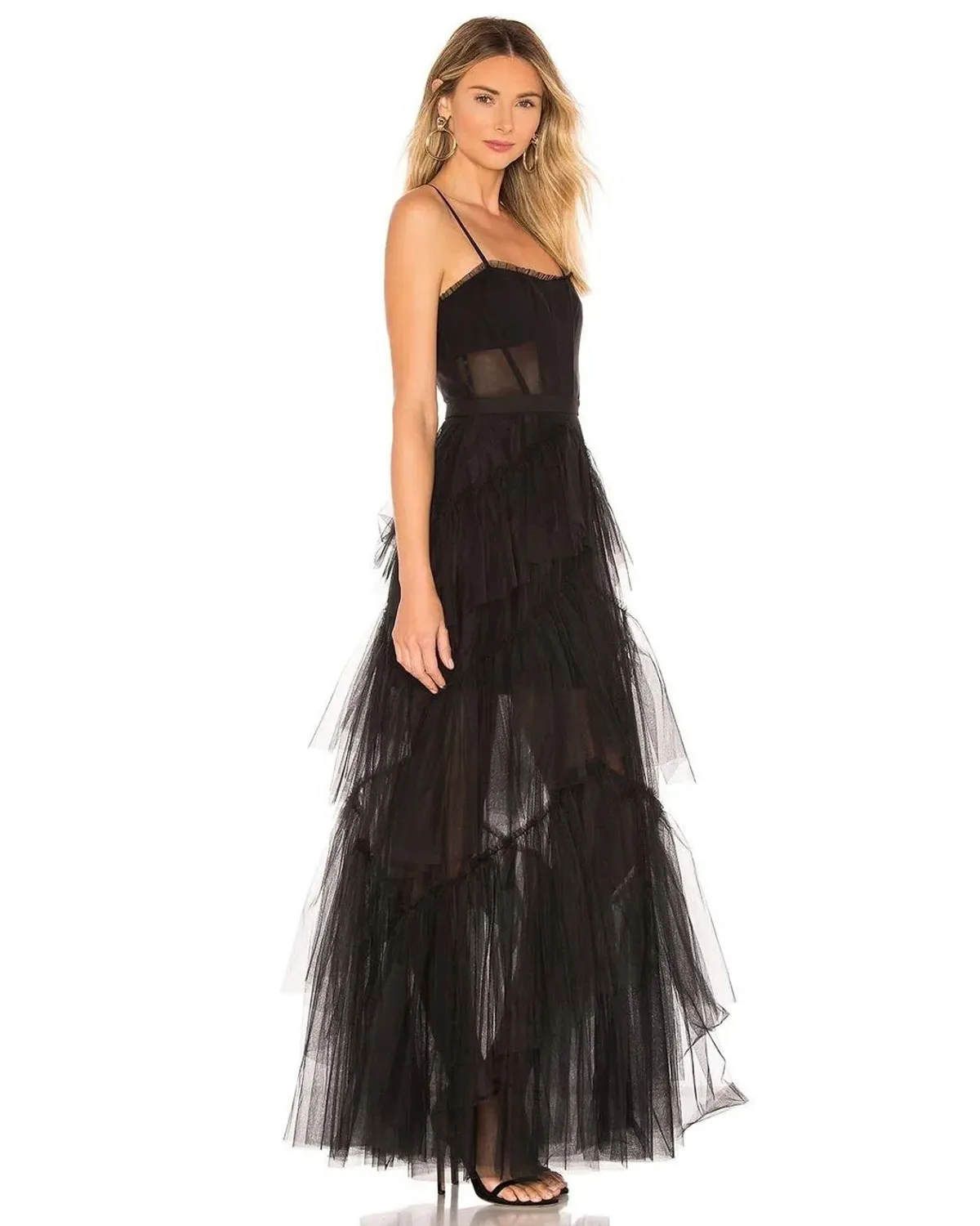 BCBGMAXAZRIA Tulle Gown Black Size 14 - Image 2