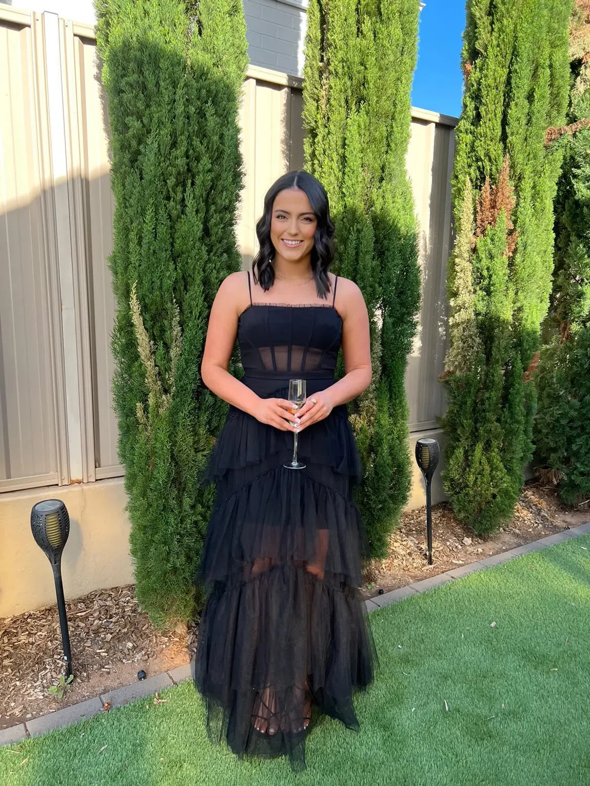 BCBGMAXAZRIA Tulle Gown Black Size 14 - Image 3