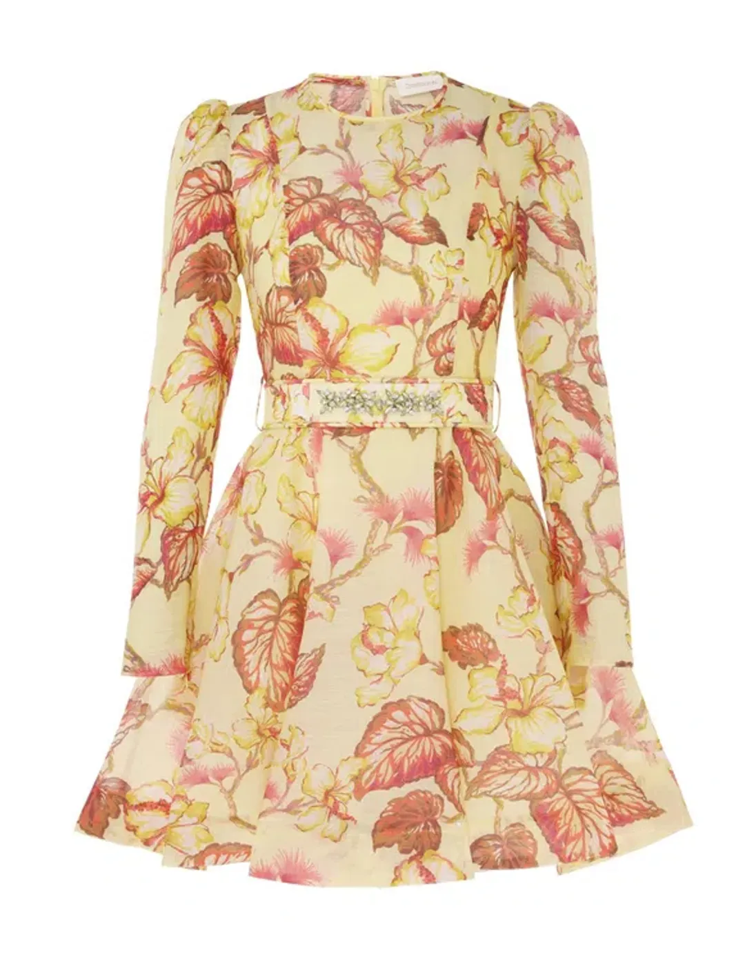 Zimmermann The Matchmaker Floral Mini Dress in Yellow Hibiscus Size 1/Au 10  for rent on The Volte - main image
