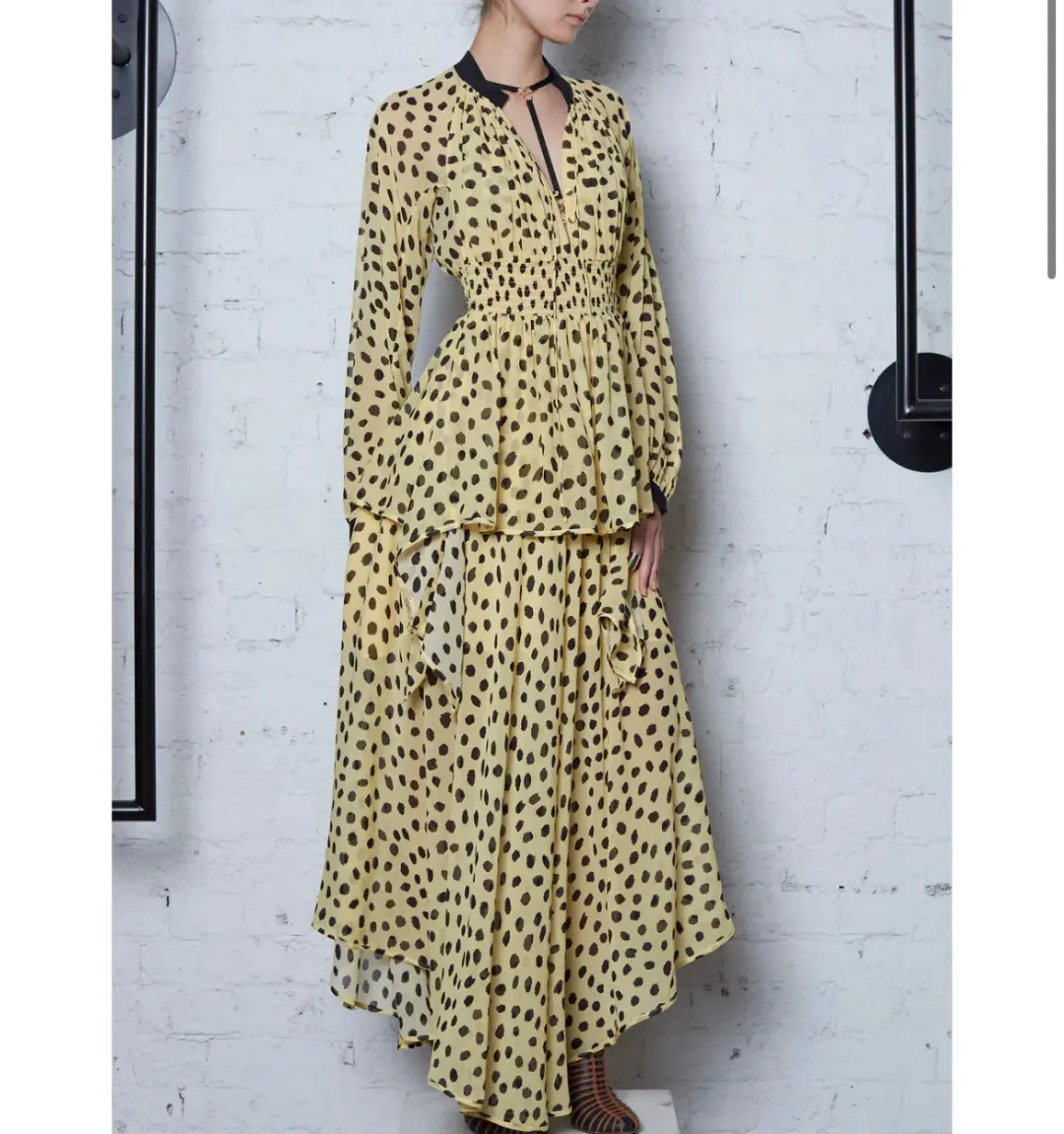 Ecology Layered Dress Black Spot Size 6 for rent on The Volte - main image