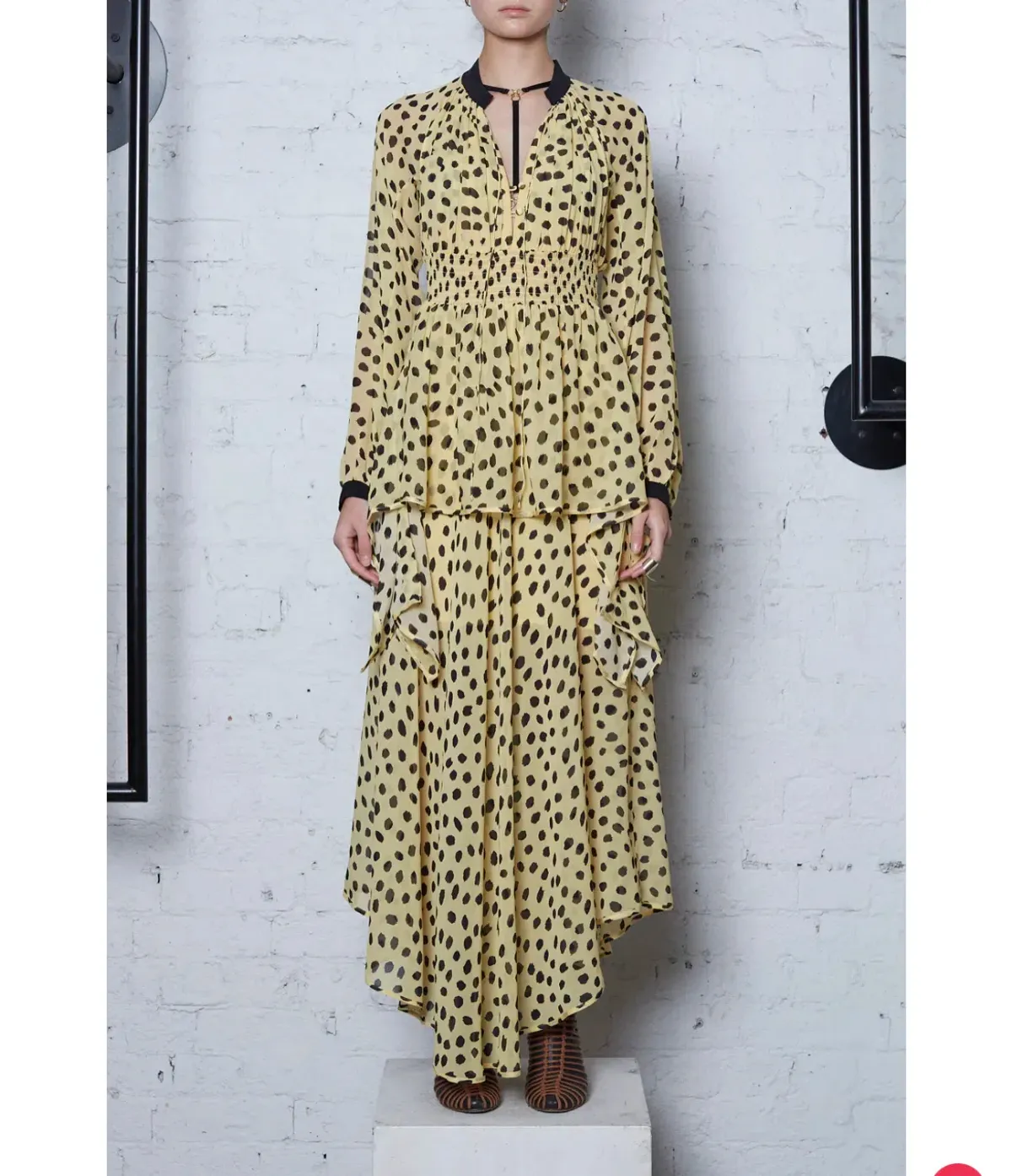 Ecology Layered Dress Black Spot Size 6 - Image 1