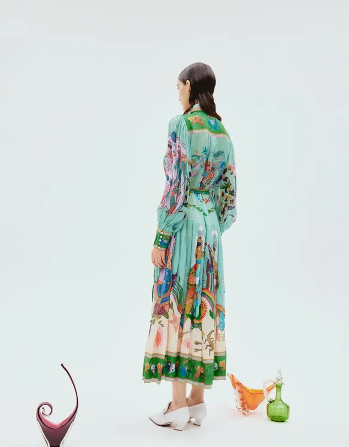 Alemais Evergreen Long Sleeve Shirtdress Multi Print Size 10 - Image 3