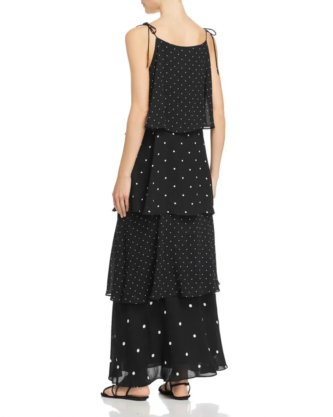 Anine Bing Polka Dot Tiered Dress Black Size 6 for rent on The Volte - main image