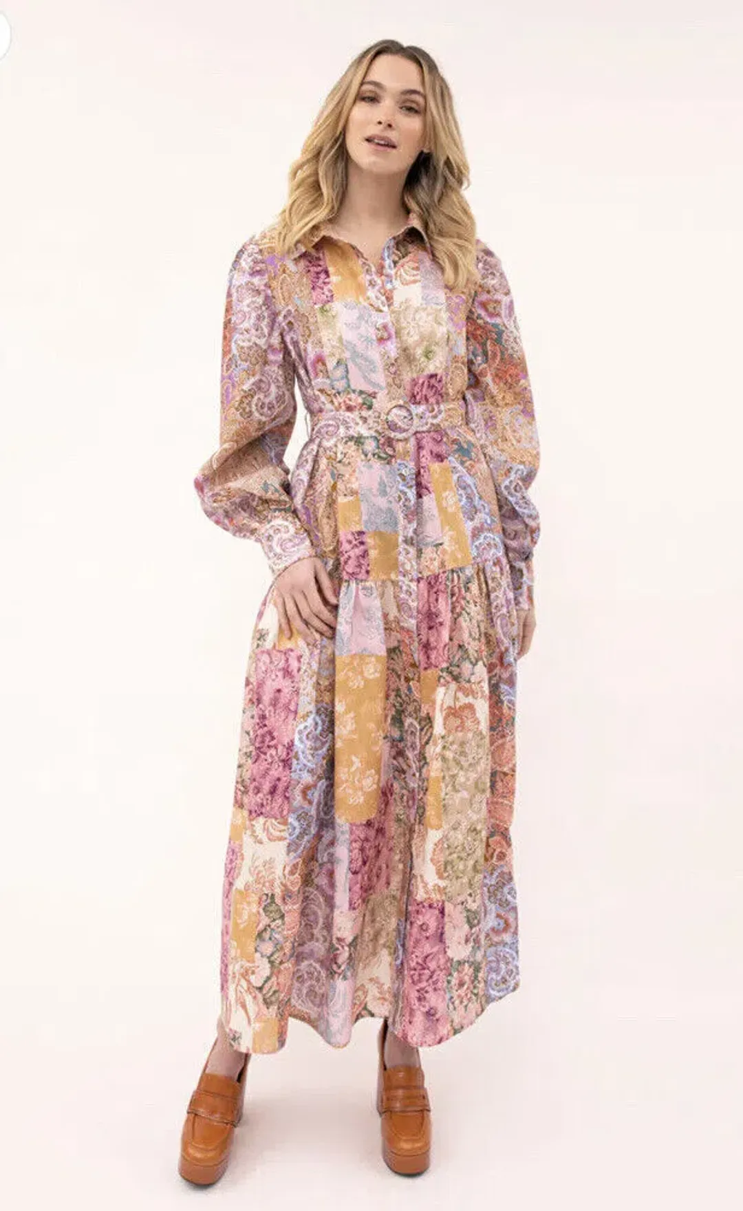 Kachel May Maxi Linen Shirt Dress  for rent on The Volte - main image