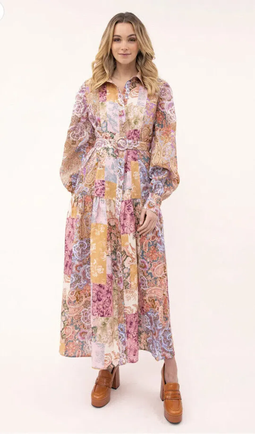 Kachel May Maxi Linen Shirt Dress  for rent on The Volte - main image