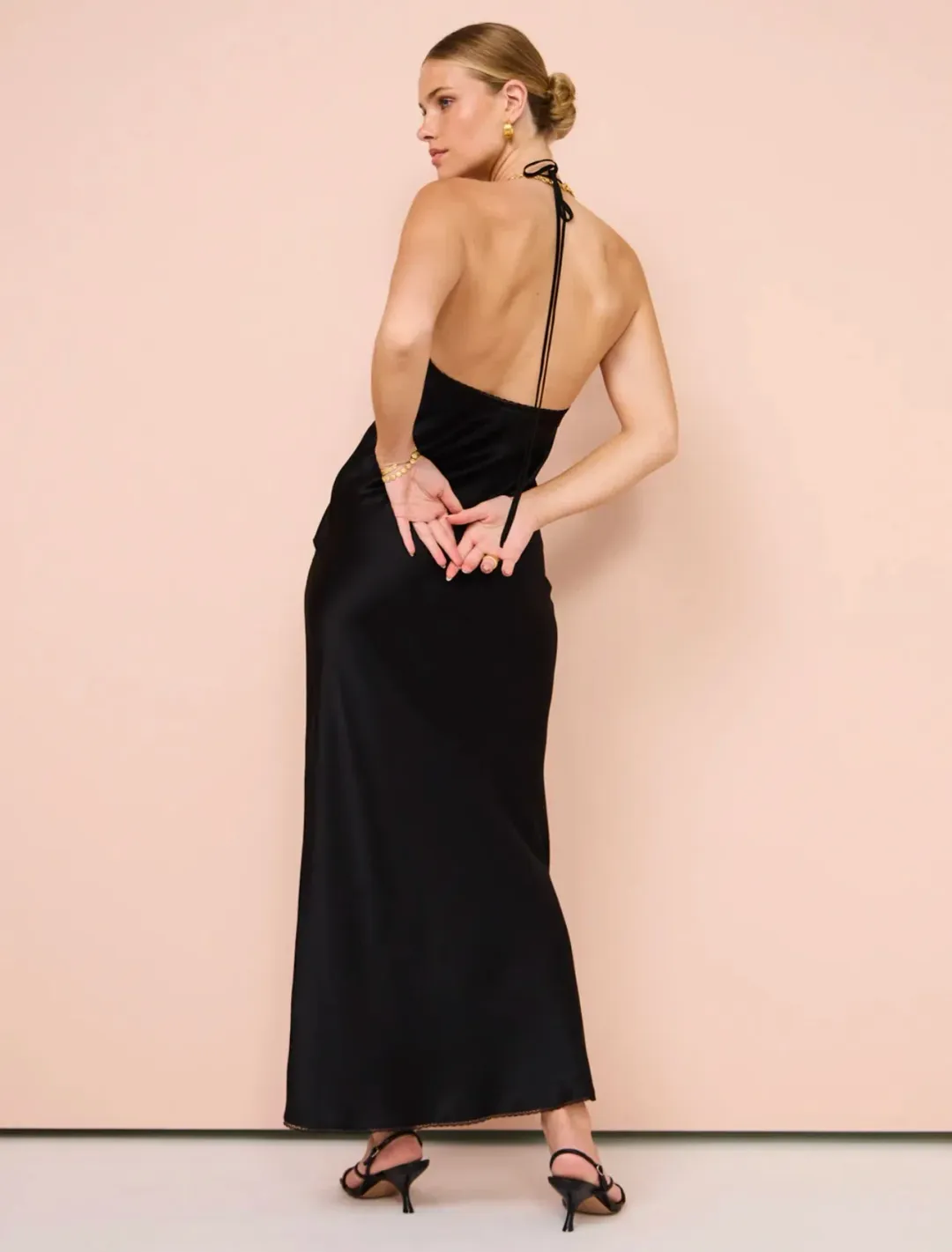 Sir The Label Aries Halter Gown In Black Size 2 / AU 10 for rent on The Volte - main image