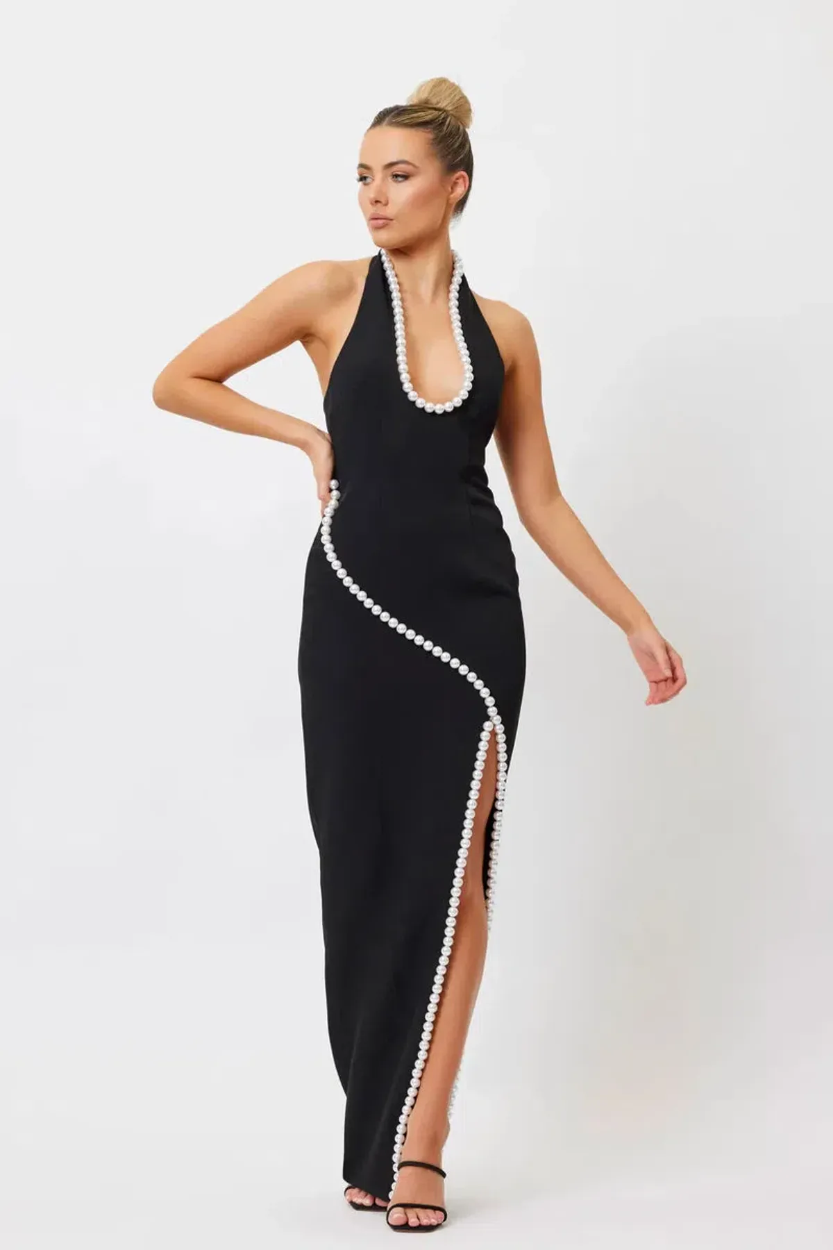 Bianca & Bridgett Laura Pearl Dress Black Size 6 - Image 1