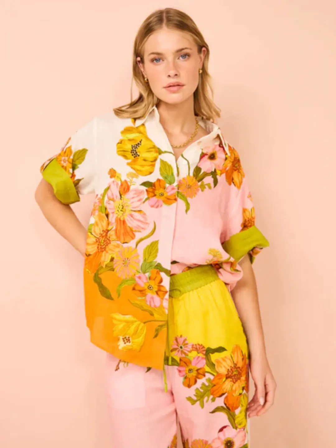 Alemais Silas Shirt and Pants Set Multi Size AU 12 for rent on The Volte - main image