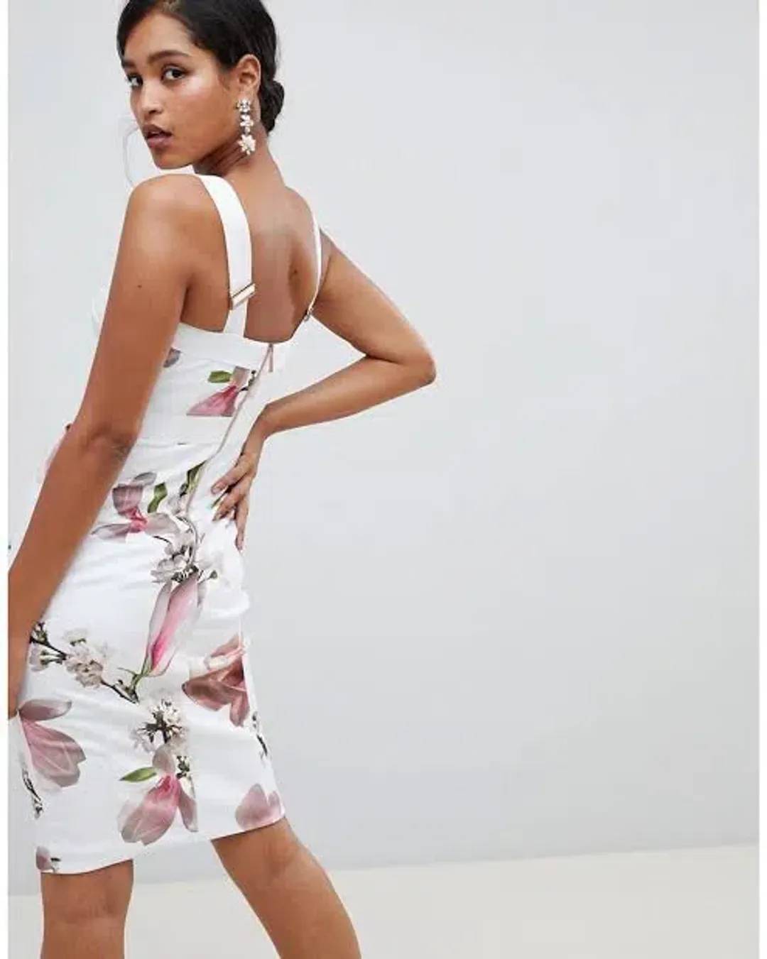 Ted Baker Strappy Bodycon Dress in Harmony Floral Print Size 1 / AU 10 for rent on The Volte - main image