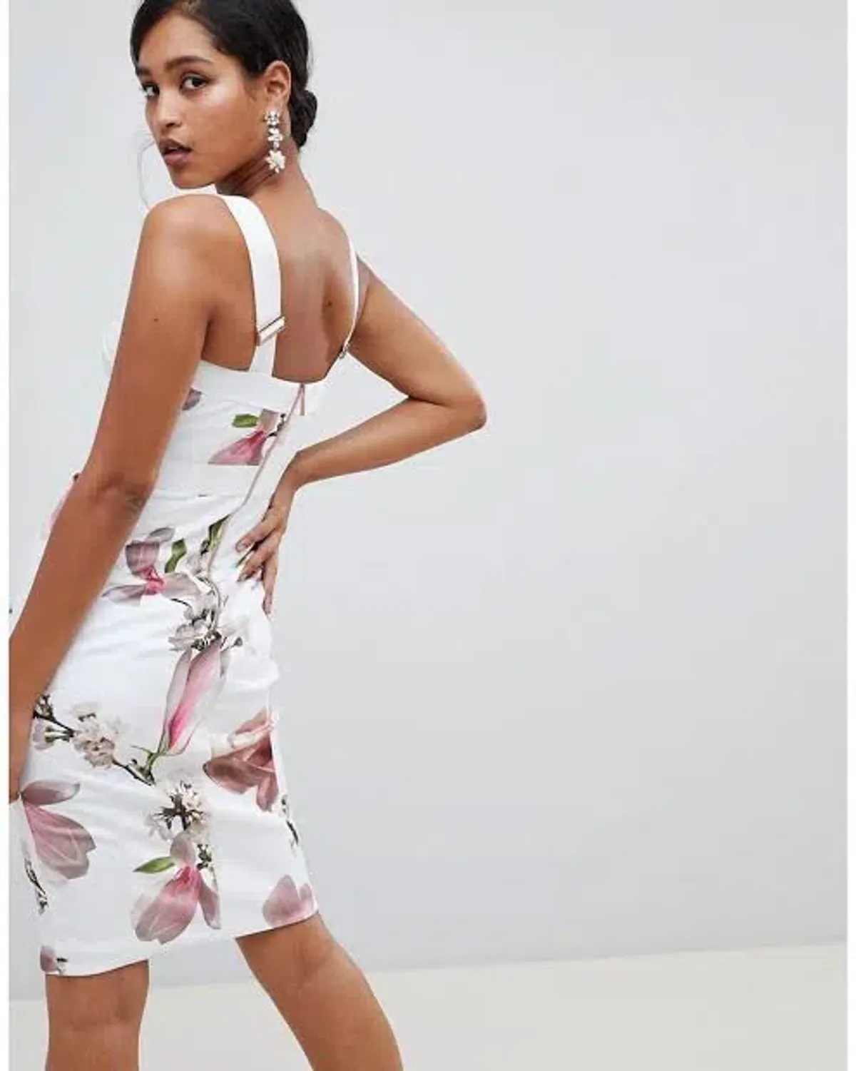 Ted Baker Strappy Bodycon Dress in Harmony Floral Print Size 1 / AU 10 - Image 3