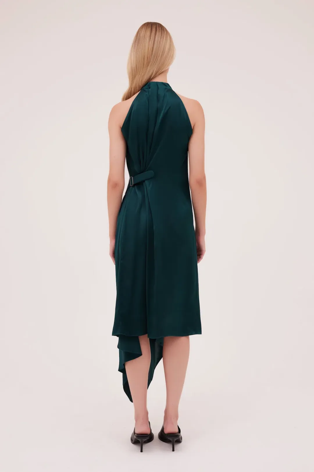 Bianca Spender Isabella Silk Midi Dress Green Size 8 for rent on The Volte - main image